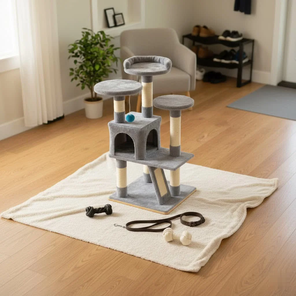 Small cat tree for feline enrichment