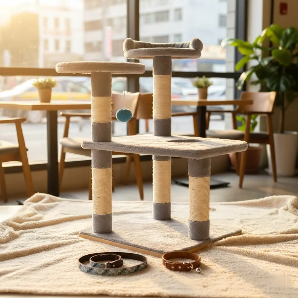 Luxury cat tree with multiple levels and scratching posts